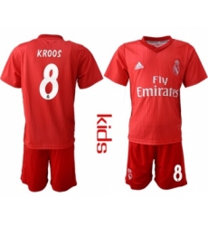 Real Madrid #8 Kroos Third Kid Soccer Club Jersey