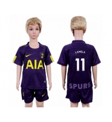 Tottenham Hotspur #11 Lamela Sec Away Kid Soccer Club Jersey
