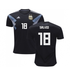 Argentina #18 Salvio Away Kid Soccer Country Jersey