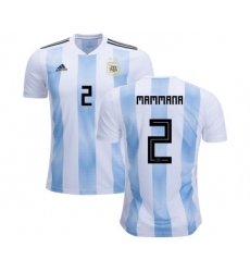 Argentina #2 Mammana Home Kid Soccer Country Jersey