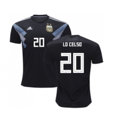 Argentina #20 Lo Celso Away Kid Soccer Country Jersey