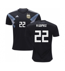 Argentina #22 R.Gomez Away Kid Soccer Country Jersey