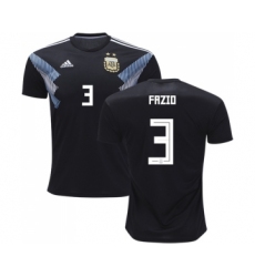 Argentina #3 Fazio Away Kid Soccer Country Jersey