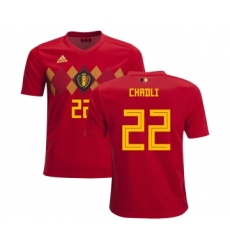 Belgium #22 Chadli Home Kid Soccer Country Jersey