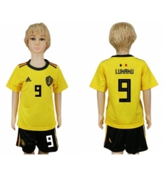 Belgium #9 Lukaku Away Kid Soccer Country Jersey