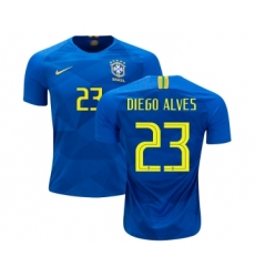 Brazil #23 Diego Alves Away Kid Soccer Country Jersey