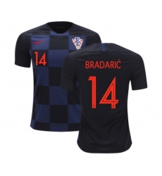 Croatia #14 Bradaric Away Kid Soccer Country Jersey