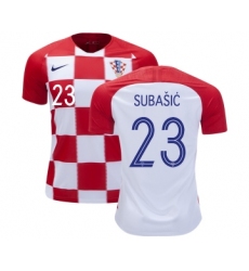 Croatia #23 Subasic Home Kid Soccer Country Jersey