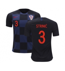 Croatia #3 Strinic Away Kid Soccer Country Jersey