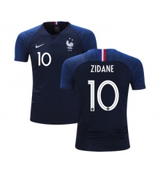 France #10 Zidane Home Kid Soccer Country Jersey