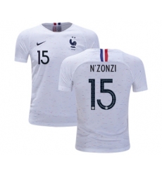 France #15 N'Zonzi Away Kid Soccer Country Jersey