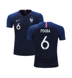 France #6 Pogba Home Kid Soccer Country Jersey