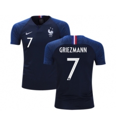 France #7 Griezmann Home Kid Soccer Country Jersey