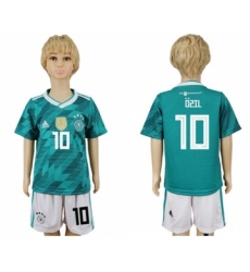 Germany #10 Ozil Away Kid Soccer Country Jersey