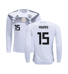 Germany #15 Younes Home Long Sleeves Kid Soccer Country Jersey
