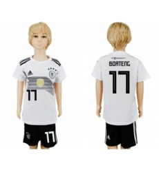 Germany #17 Boateng White Home Kid Soccer Country Jersey