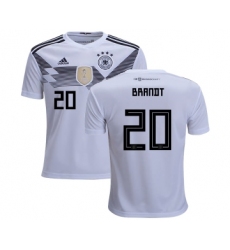 Germany #20 Brandt White Home Kid Soccer Country Jersey