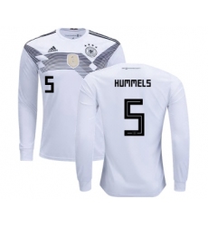 Germany #5 Hummels Home Long Sleeves Kid Soccer Country Jersey