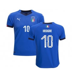 Italy #10 Insigne Home Kid Soccer Country Jersey