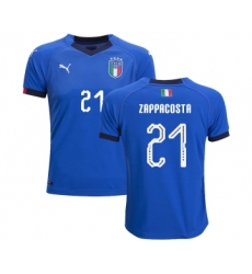 Italy #21 Zappacosta Home Kid Soccer Country Jersey