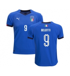 Italy #9 Belotti Home Kid Soccer Country Jersey
