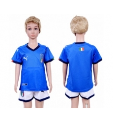 Italy Blank Home Kid Soccer Country Jersey