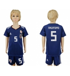 Japan #5 Nagatomo Home Kid Soccer Country Jersey