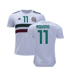 Mexico #11 Aquino Away Kid Soccer Country Jersey