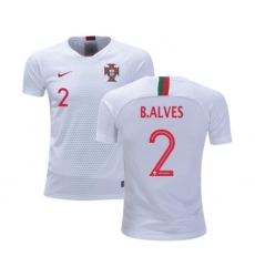 Portugal #2 B.Alves Away Kid Soccer Country Jerse