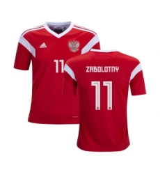 Russia #11 Zabolotny Home Kid Soccer Country Jersey