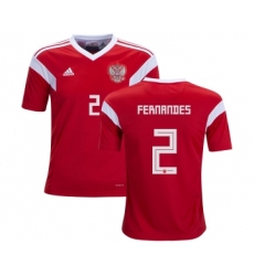 Russia #2 Fernandes Home Kid Soccer Country Jersey