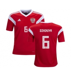 Russia #6 Dzhikiya Home Kid Soccer Country Jersey