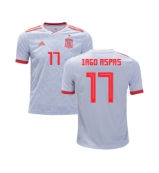 Spain #17 Iago Aspas Away Kid Soccer Country Jersey