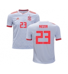 Spain #23 Reina Away Kid Soccer Country Jersey