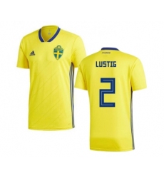 Sweden #2 Lustig Home Kid Soccer Country Jersey