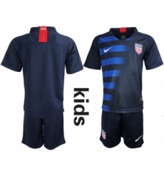 USA Blank Away Kid Soccer Country Jersey