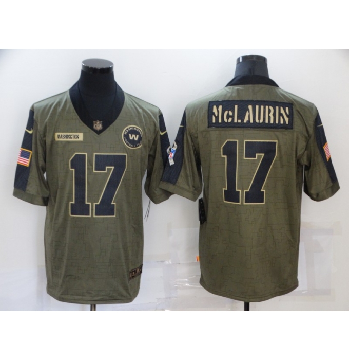 Men's Washington Redskins #17 Terry McLaurin Nike Olive 2021 Salute To Service Limited Player Jersey