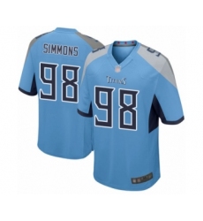 Men's Tennessee Titans #98 Jeffery Simmons Game Light Blue Alternate Football Jersey