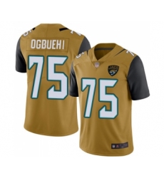 Men's Jacksonville Jaguars #75 Cedric Ogbuehi Limited Gold Rush Vapor Untouchable Football Jersey