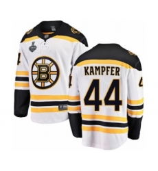 Men's Boston Bruins #44 Steven Kampfer Authentic White Away Fanatics Branded Breakaway 2019 Stanley Cup Final Bound Hockey Jersey