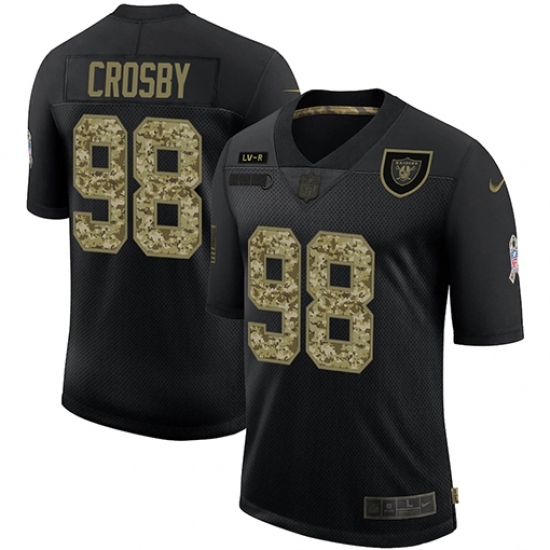 Men's Oakland Raiders #98 Maxx Crosby Olive Gold Nike 2020 Salute To ...