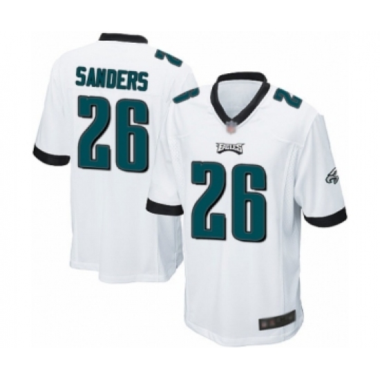 Men's Philadelphia Eagles 26 Miles Sanders Game White Football Jersey