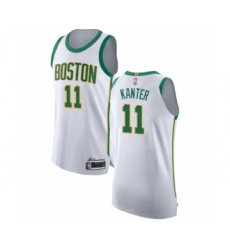 Men's Boston Celtics #11 Enes Kanter Authentic White Basketball Jersey - City Edition