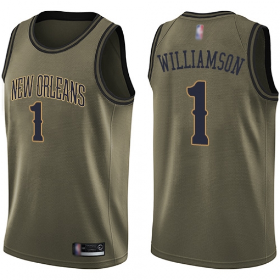 Nike New Orleans Pelicans #1 Zion Williamson Green NBA Swingman Salute ...