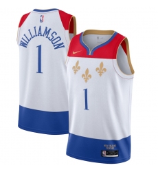 Youth New Orleans Pelicans #1 Zion Williamson Nike White 2020-21 Swingman Jersey