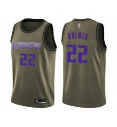 Men's Sacramento Kings #22 Richaun Holmes Swingman Green Salute to Service Basketball Jersey