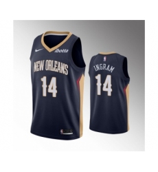 Men's New Orleans Pelicans #14 Brandon Ingram Navy Icon Edition Stitched Jersey