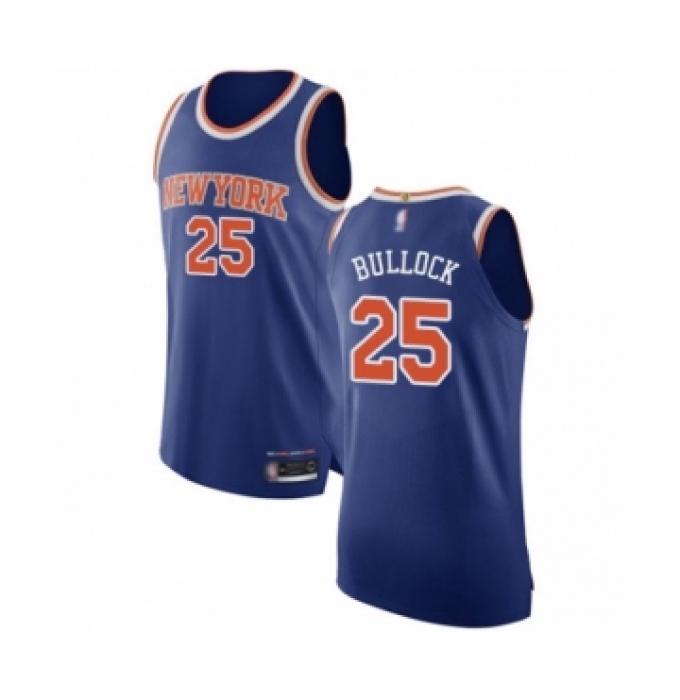 Men's New York Knicks #25 Reggie Bullock Authentic Royal Blue Basketball Jersey - Icon Edition