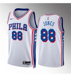 Men's Philadelphia 76ers #88 Kai Jones White Association Edition Stitched Jersey