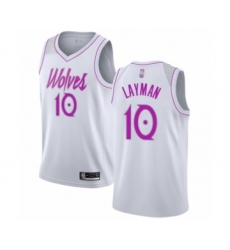 Women's Minnesota Timberwolves #10 Jake Layman White Swingman Jersey - Earned Edition